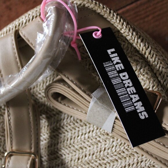 Like Dreams Bohemian Straw Backpack Woven Beach Bag Lightweight Summer Rucksack - Picture 5 of 7